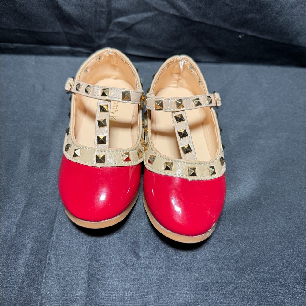 Stylish Red and Tan Kids Shoes